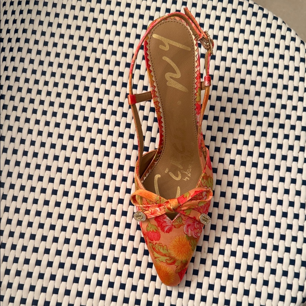 Vibrant Floral Slingback Heels